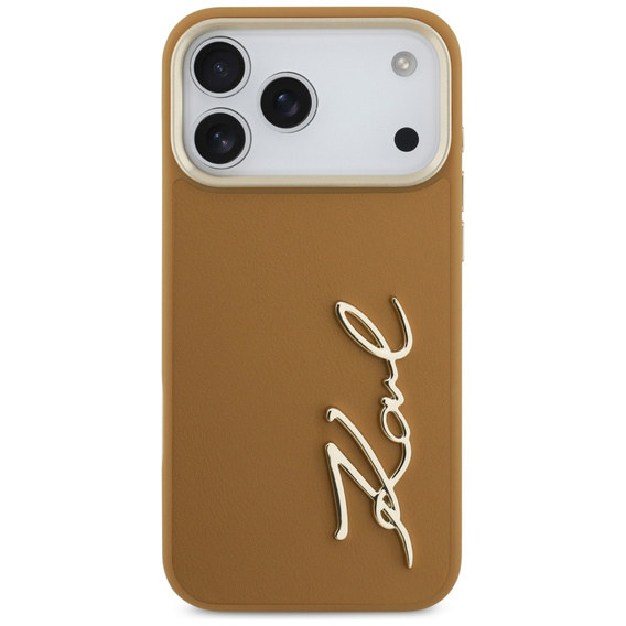 Puzdro Karl Script Logo od Karla Lagerfelda – s kovovými gombíkmi pre iPhone 17 Pro Max
