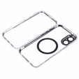 Magnetické puzdro Dual Glass MagSafe pre iPhone 16, strieborné