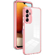 Obal na mobil pre Samsung Galaxy A14 5G, Fusion Hybrid, transparentné / ružové