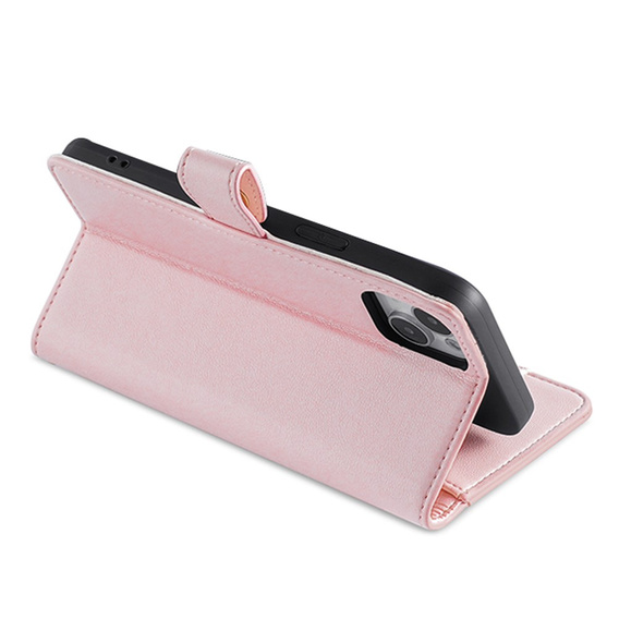 Klapkové puzdro pre iPhone 14, Wallet Zipper Pocket, ružové