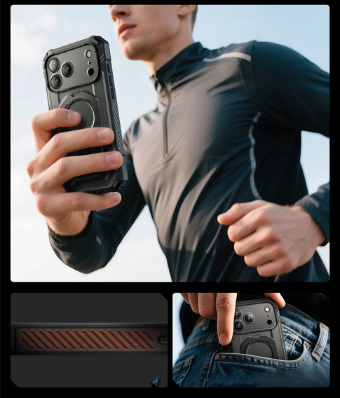 Puzdro Supcase pre iPhone 17 Pro Max, Unicorn Beetle Grip Pro Mag, čierne