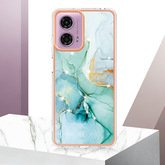 Ochranné puzdro pre Motorola Moto G24 / G24 Power / G04, Marble Slim Case, zelený