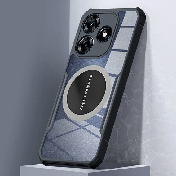 Puzdro pre Realme C63, s magnetickým štítkom, transparentné / čierne
