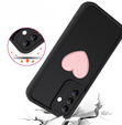 Puzdro pre Samsung Galaxy A36, Silicone Heart, čierne + tvrdené sklo 9H