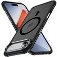Matné puzdro pre iPhone Air, pancierované, pre MagSafe, dymové s čiernymi stranami