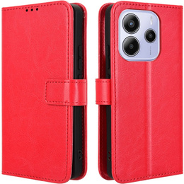 Klapkové puzdro pre Xiaomi Redmi Note 14 4G, Crazy Horse Wallet, červené