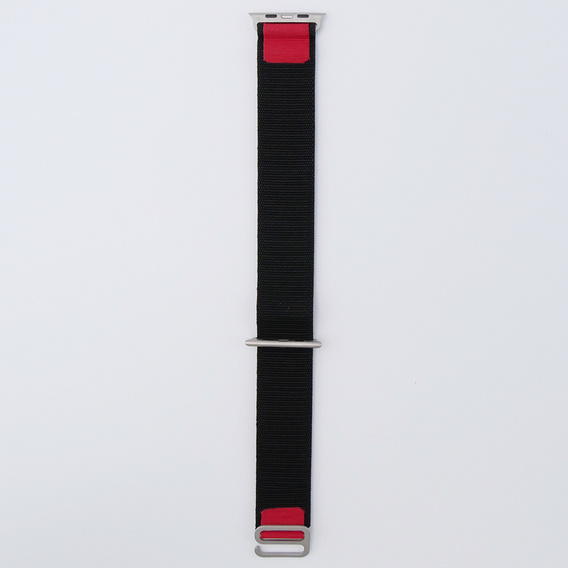Nylonový remienok pre Apple Watch 1/2/3/4/5/6/7/8/SE/ULTRA 42/44/45/49 mm, čierny / červený