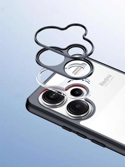 Puzdro pre Xiaomi Redmi Note 13 Pro+, Fusion Hybrid, s ochranou fotoaparátu, transparentné / čierne