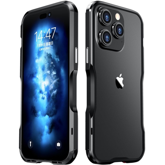 Puzdro LUPHIE pre iPhone 14 Pro Max, Armor Bumper, čierne
