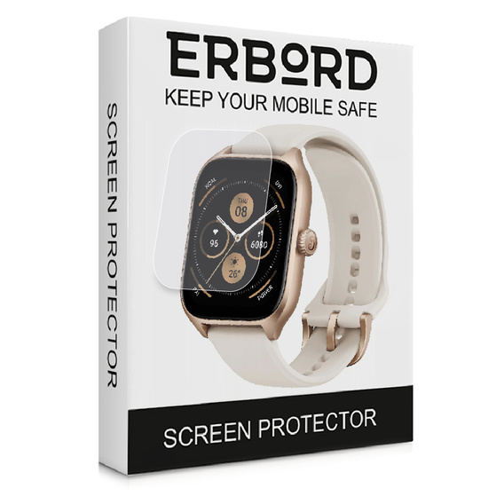 3x ERBORD Hydrogélová fólia pre Amazfit GTS 4