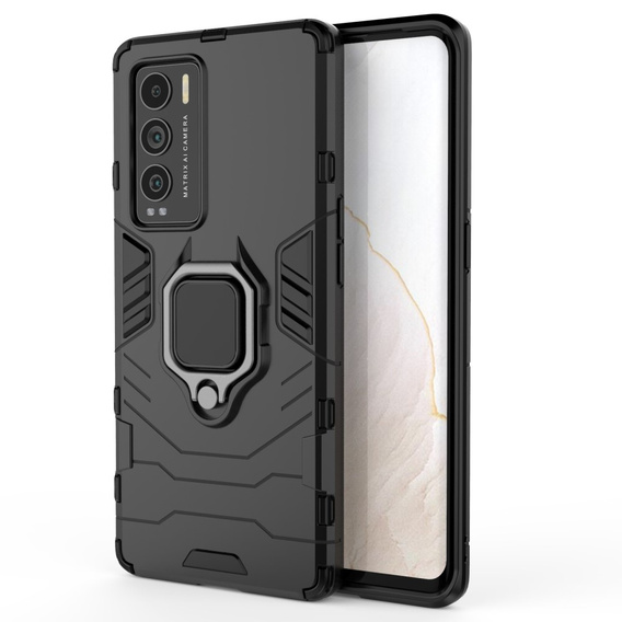 Obal na mobil pre Realme GT Explorer Master, Kickstand Ring, čierne