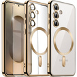 Puzdro pre Samsung Galaxy S25+ Plus, Electro MagSafe, zlaté + sklo na displej