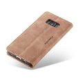 CASEME puzdro pre Samsung Galaxy S8, Leather Wallet Case, hnedé