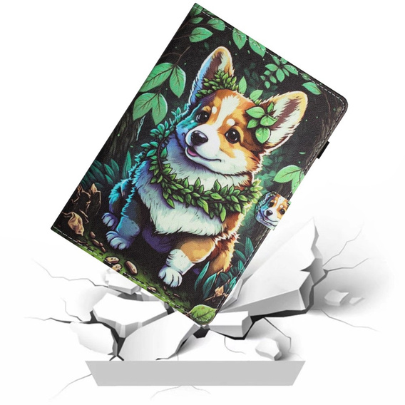 Puzdro pre Lenovo Tab M10 10.1 Gen 3, s chlopňou, corgi dog