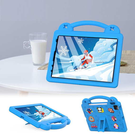 Detské puzdro pre iPad Air 10.9" 2022/2020 (5/4 gen.) / Pro 11" 2022/2021/2020 (4/3/2 gen.), Cute Patterns, so stojanom, modré