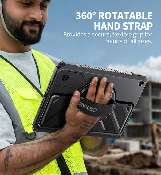 Puzdro Dexnor 360° s remienkom a držiakom na stylus pre iPad 10,2" 2021/2020/2019 (9./8./7. generácia)