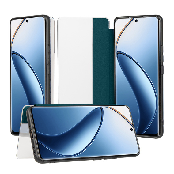 Flipové puzdro pre Realme 12 Pro 5G / 12 Pro+ 5G, Side View, zelený