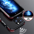 Puzdro LUPHIE pre iPhone 15 Pro, Armor Bumper, čierna / červená