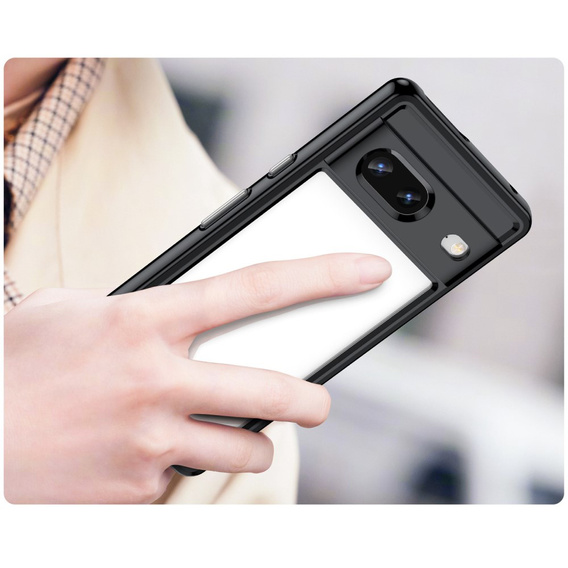 Puzdro pre Google Pixel 7 5G, Fusion Hybrid, s ochranou fotoaparátu, transparentné / čierne