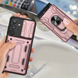 Obrnené puzdro pre Samsung Galaxy A54 5G, Camera Slide Card Slot, ružové rose gold