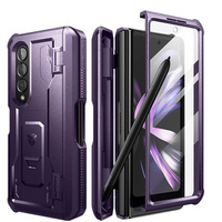 Obrnené puzdro pre Samsung Galaxy Z Fold 4 5G, Dexnor Full Body S-Pen Slot, fialové