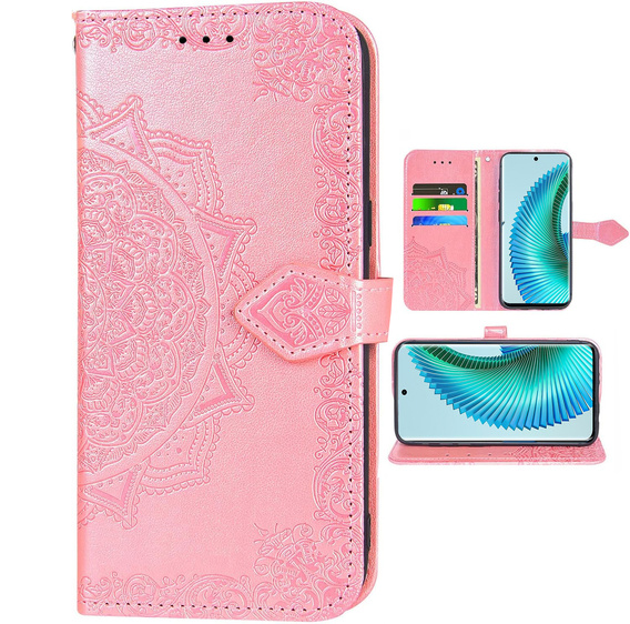 Klapkové puzdro pre Honor Magic 6 Lite 5G, Mandala, ružové