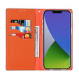 Klapkové puzdro pre iPhone 14 Plus, Litchi Skin Grain, tmavomodré