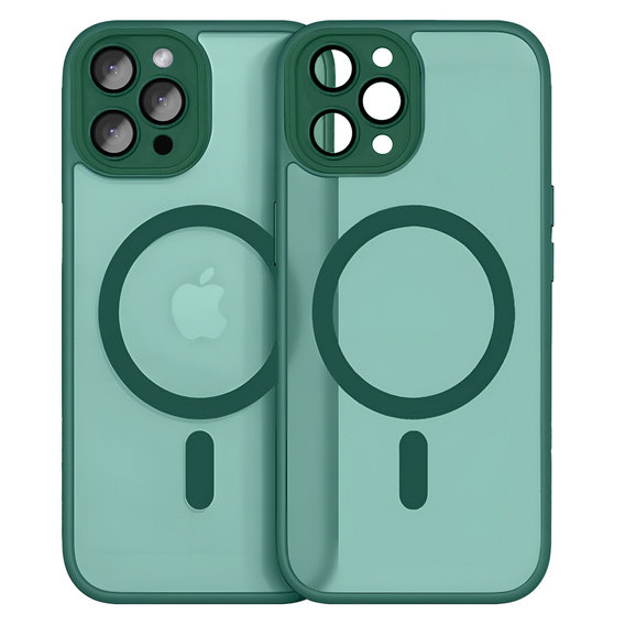 Puzdro pre iPhone 16 Pro Max, pre MagSafe, ERBORD Matt Case, zelený + sklo na displej