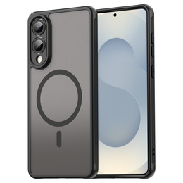 Puzdro pre Samsung Galaxy S25 Edge, Kickstand Matt Case, pre MagSafe, čierne + sklo na displej