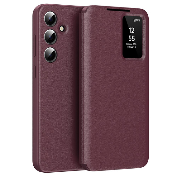 Flipové puzdro pre Samsung Galaxy A55 5G, Smart View Wallet, červené