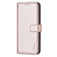 Klapkové puzdro pre Samsung Galaxy S23 FE, BINFEN Wallet, ružové rose gold + 9H sklo