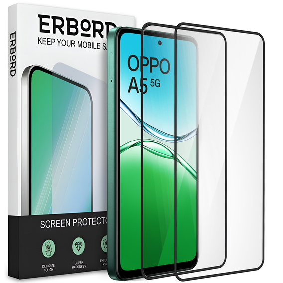 2x tvrdené sklo pre Samsung Galaxy A15 4G / A15 5G / M15, ERBORD 3D pre celý displej