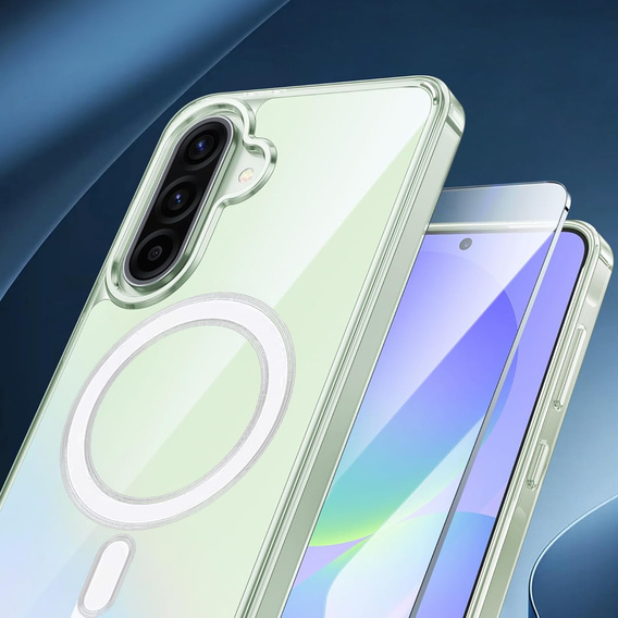 Puzdro pre Samsung Galaxy A36, Dropproof MagSafe, priehľadné + tvrdené sklo 9H