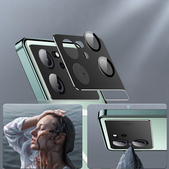 Ochranné puzdro na fotoaparát pre Xiaomi 13T / 13T Pro, CamShield MagSafe, transparentné / zelené