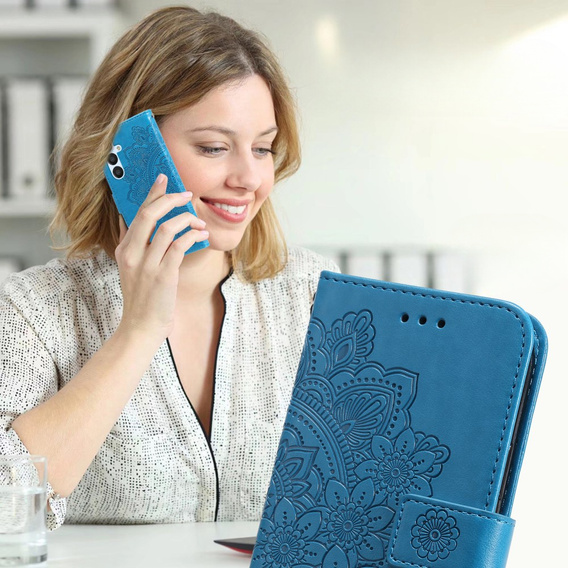 Klapkové puzdro pre Samsung Galaxy A54 5G, Mandala Flower, modré