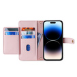 Klapkové puzdro pre iPhone 14 Pro Max, Wallet Zipper Pocket, ružové