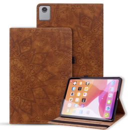 Puzdro s chlopňou pre Lenovo Tab M11, flower, hnedé