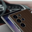 Puzdro pre Samsung Galaxy S23 Ultra, GKK Woven Leather, káva