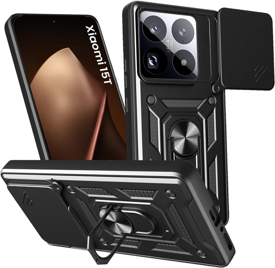 Pancierované puzdro CamShield Slide s krytom fotoaparátu a krúžkom pre Xiaomi 15T