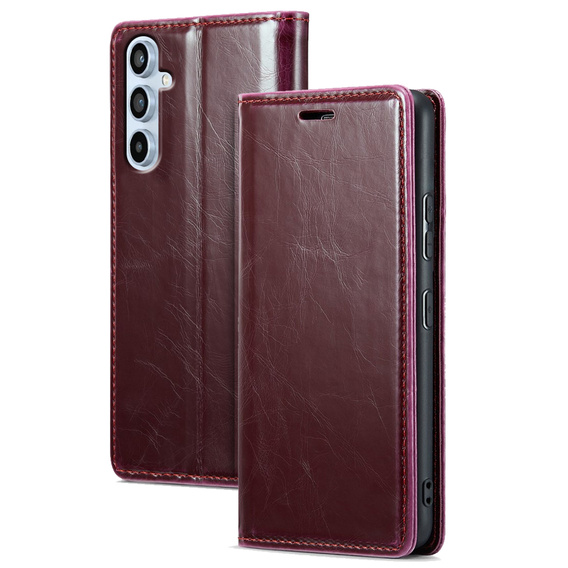 Klapkové puzdro pre Samsung Galaxy A54, ERBORD Waxy Wallet, červené