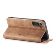 CASEME puzdro pre Samsung Galaxy S21 FE, Leather Wallet Case, hnedé