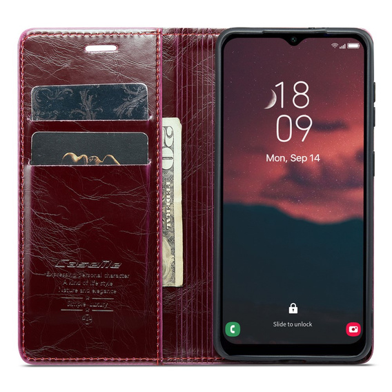 CASEME flipové puzdro pre Samsung Galaxy A34 5G, Waxy Textured, červené