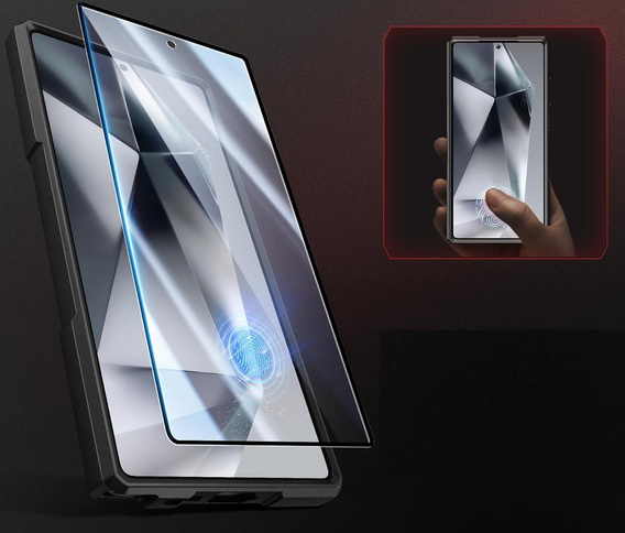 Puzdro pre Samsung Galaxy S25 Ultra, Tongate MECH MagSafe Series, čierne + 9H tvrdené sklo