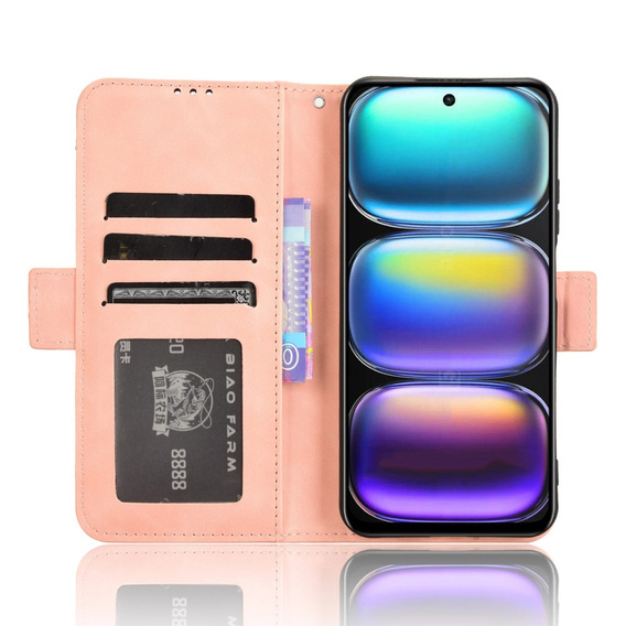 Klapkové puzdro pre Infinix Hot 50 4G, Card Slot, ružové