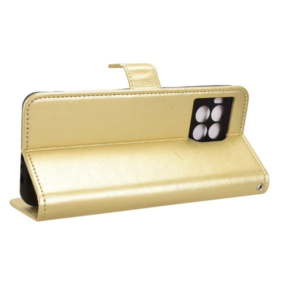 Klapkové puzdro pre T Phone 2 Pro 5G, Crazy Horse Wallet, zlaté