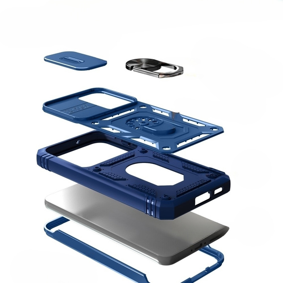 Obal na mobil pre Samsung Galaxy S23 Plus, CamShield Slide, modré