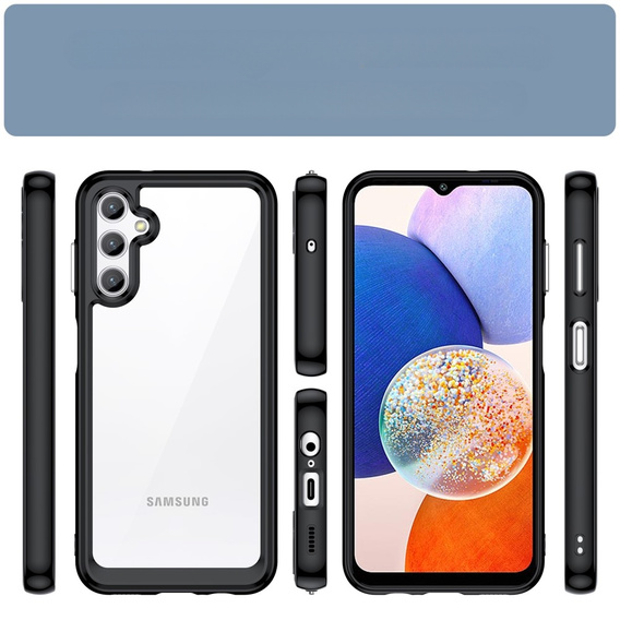 Obal na mobil pre Samsung Galaxy A14 4G/5G, Fusion Hybrid, transparentné / čierne