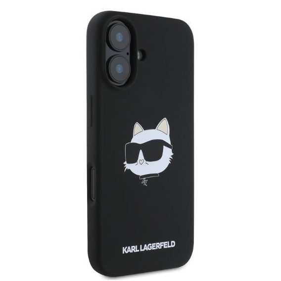 Silikónové puzdro Karl Lagerfeld s potlačou hlavy Choupette pre iPhone 16