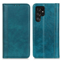 Obal na mobil pre Samsung Galaxy S24 Ultra, Wallet Litchi Leather, zelený