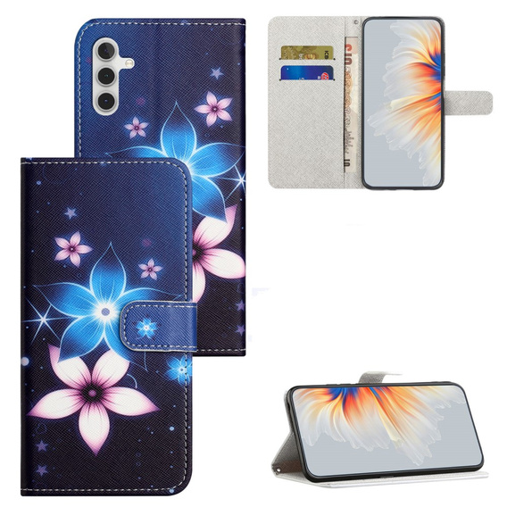 Klapkové puzdro pre Samsung Galaxy M15 5G, Wallet, Blue Flower